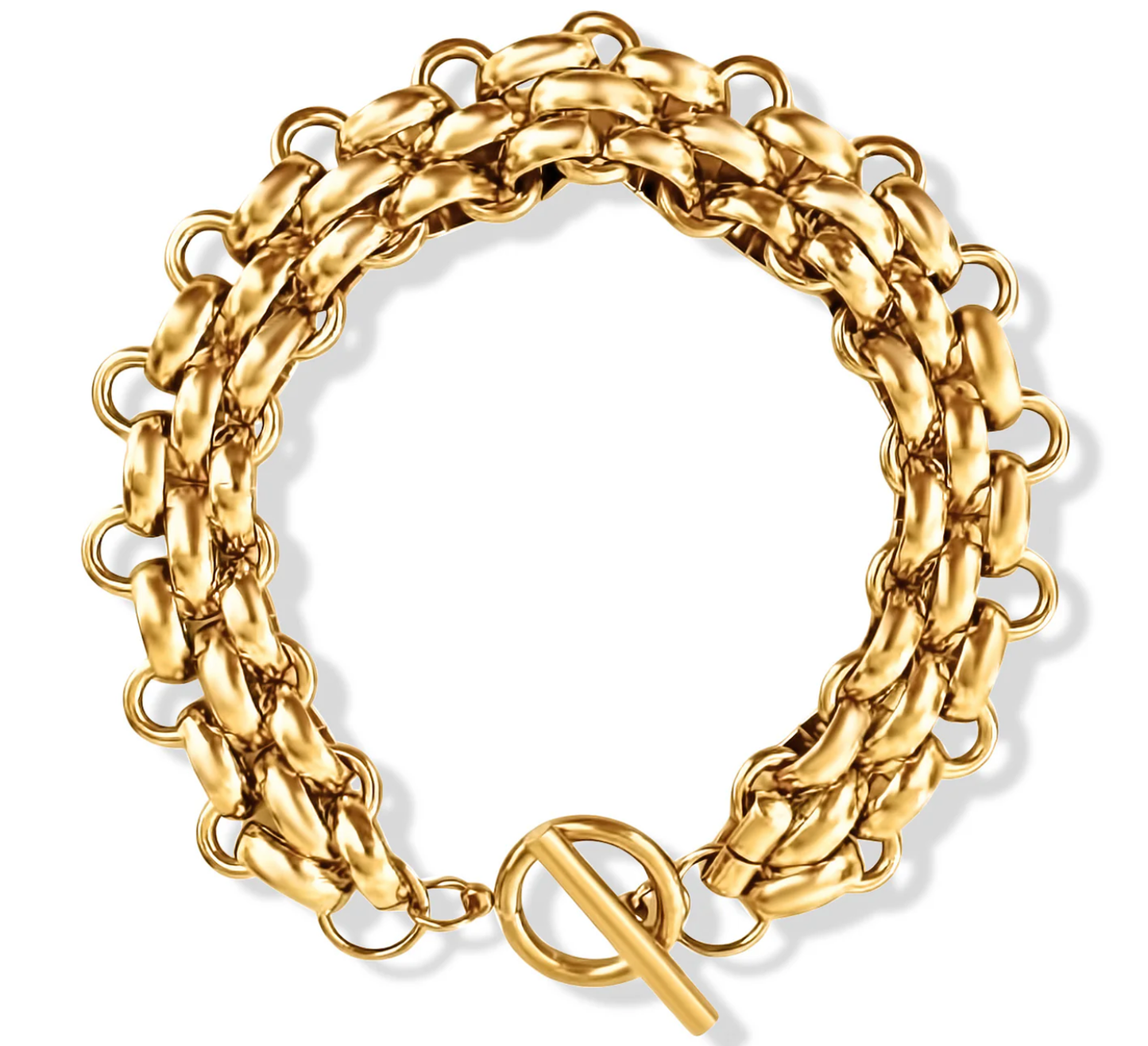 Estate Panther Chain Link Bracelet 14K Gold