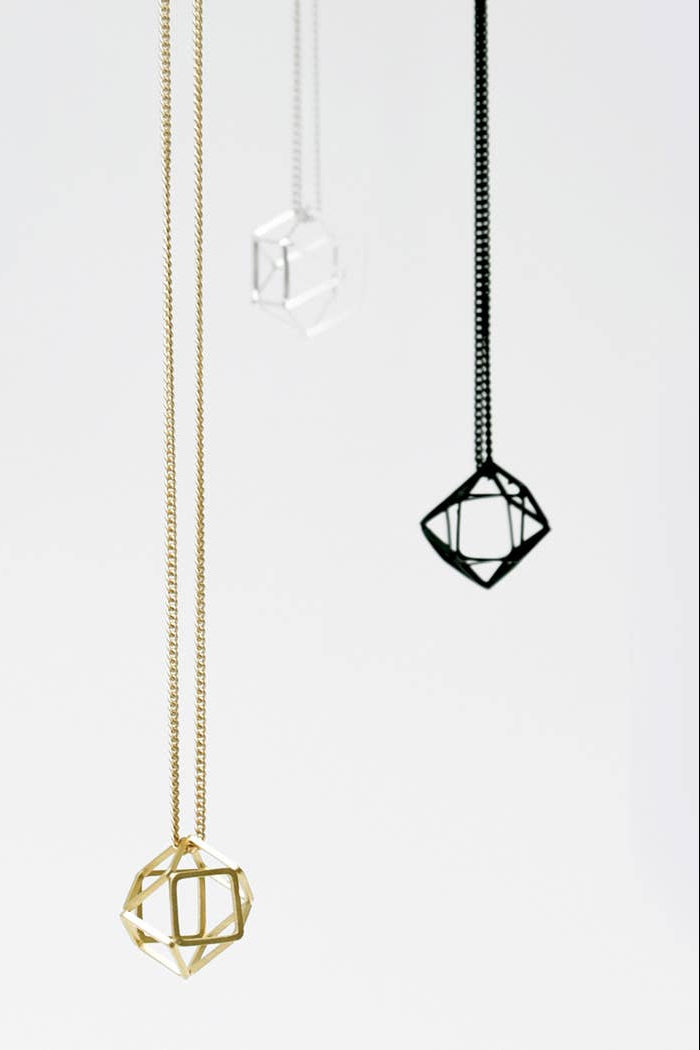 Hollow 3D Hexagon Necklace