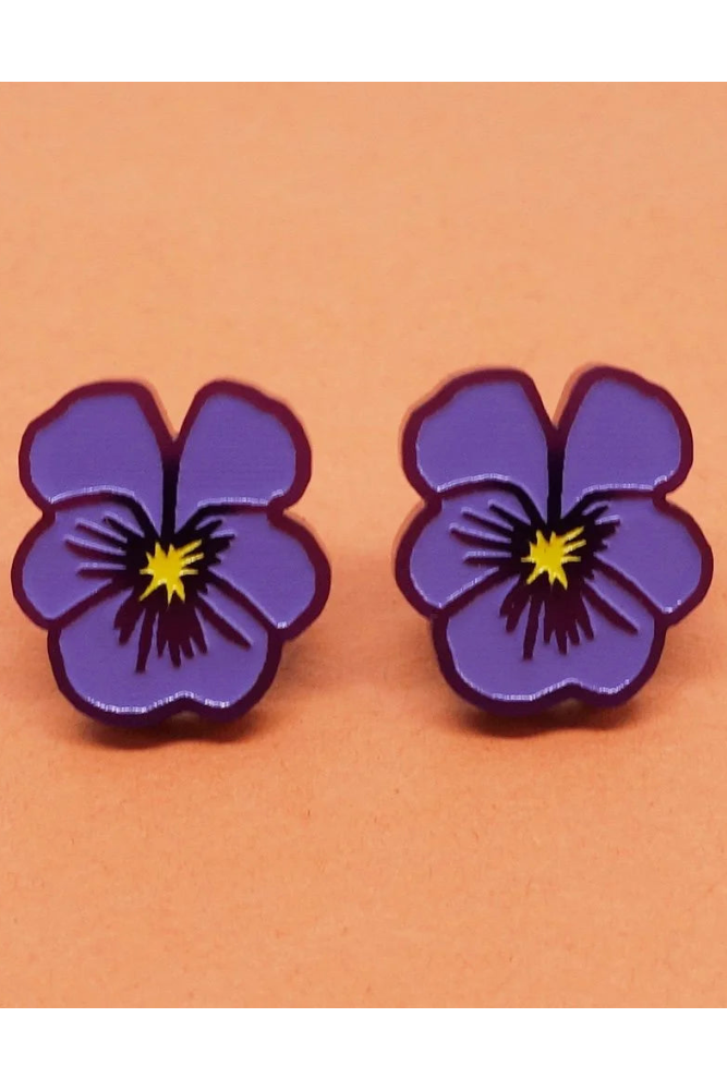 Lili1131 Violet Flower Stud Earrings