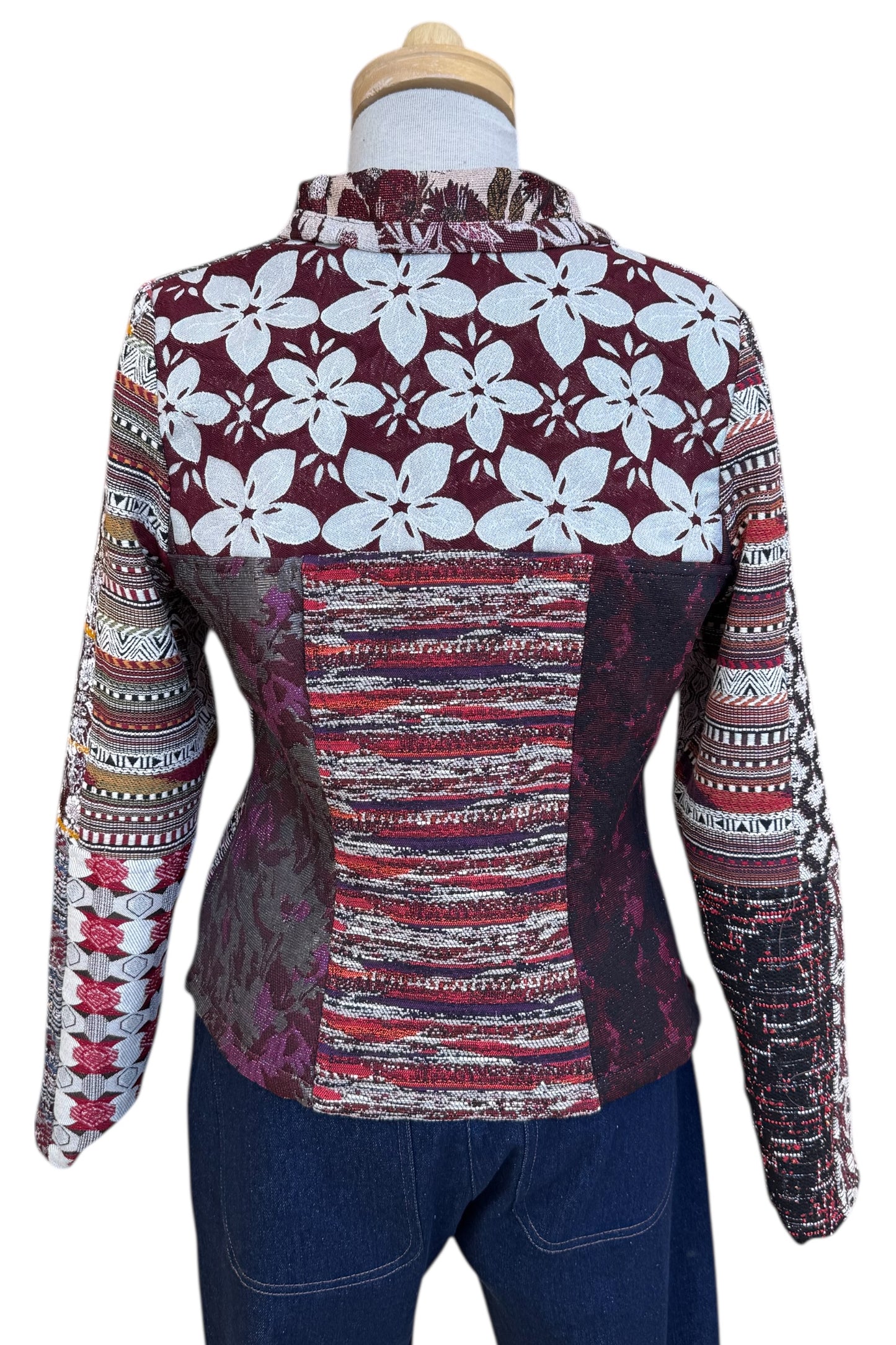 Fall/Winter Short Mosaique Multicolour Reversible Jacket Size 10