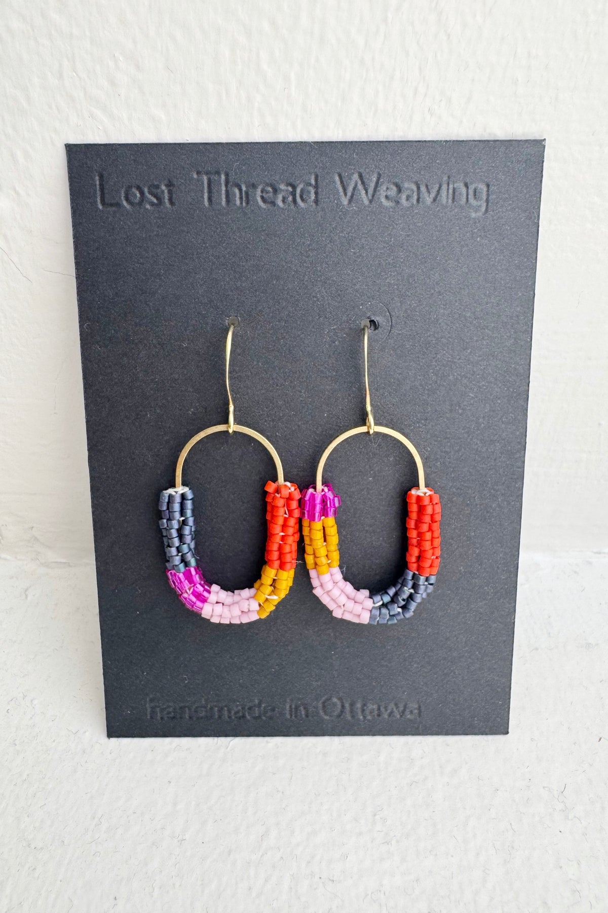 Beaded Tube Capsule Earrings