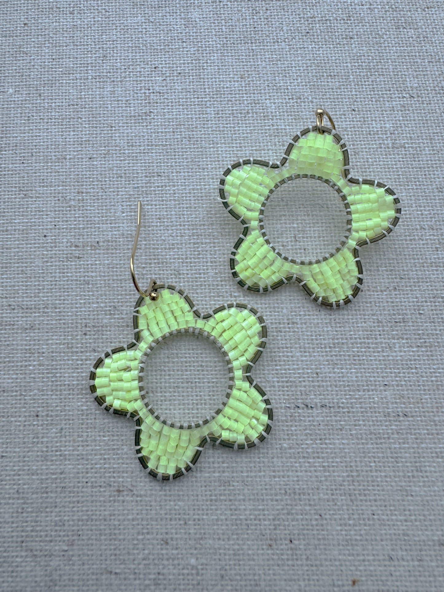 Mod Colour Pop Beaded Flower Earrings