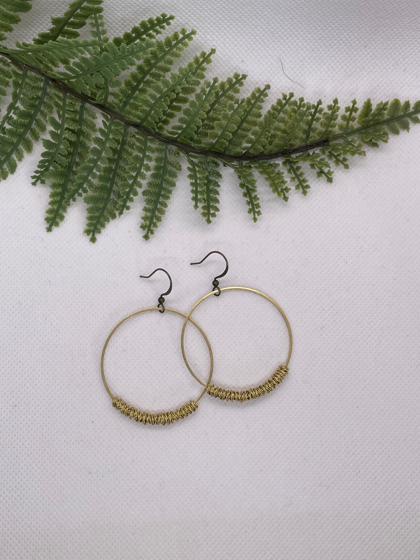 Lydia Gold Wire Wrapped Circle Earrings