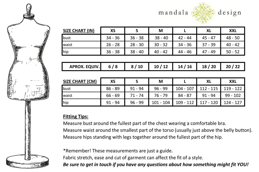 Mandala Size Chart