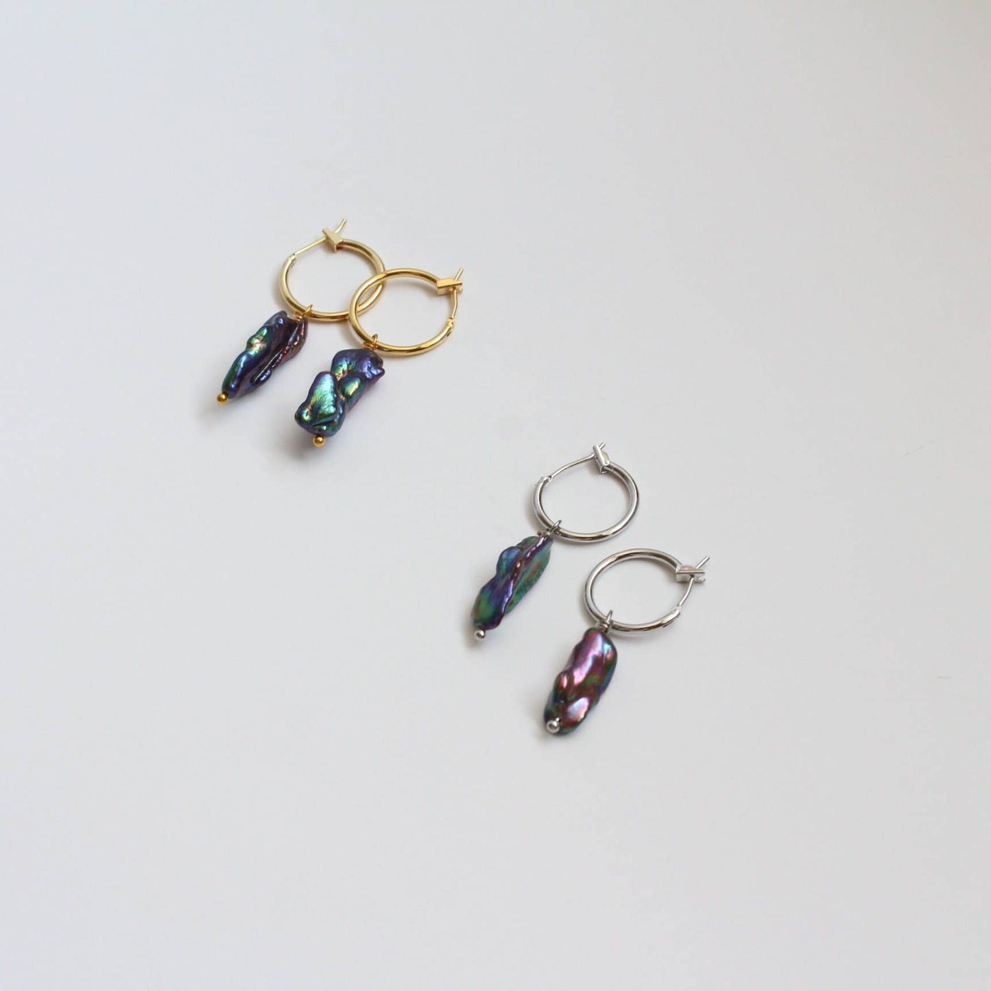 Pearl Long Earrings, Freshwater Biwa Pearl Danglers (1E07a)
