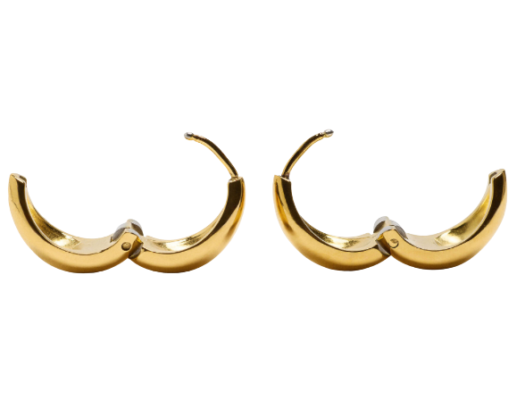 MayMay Teardrop Bold Mini Hinge Hoop Earring | 18K PVD Steel