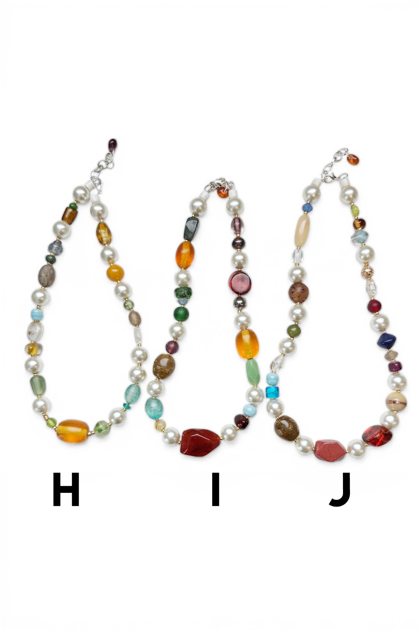 Vintage Glass & Resin, Large Pearl Necklaces