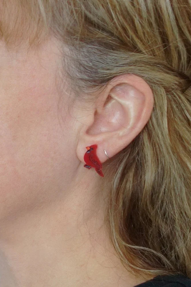Lili1111 Blue Jay and Cardinal Earrings