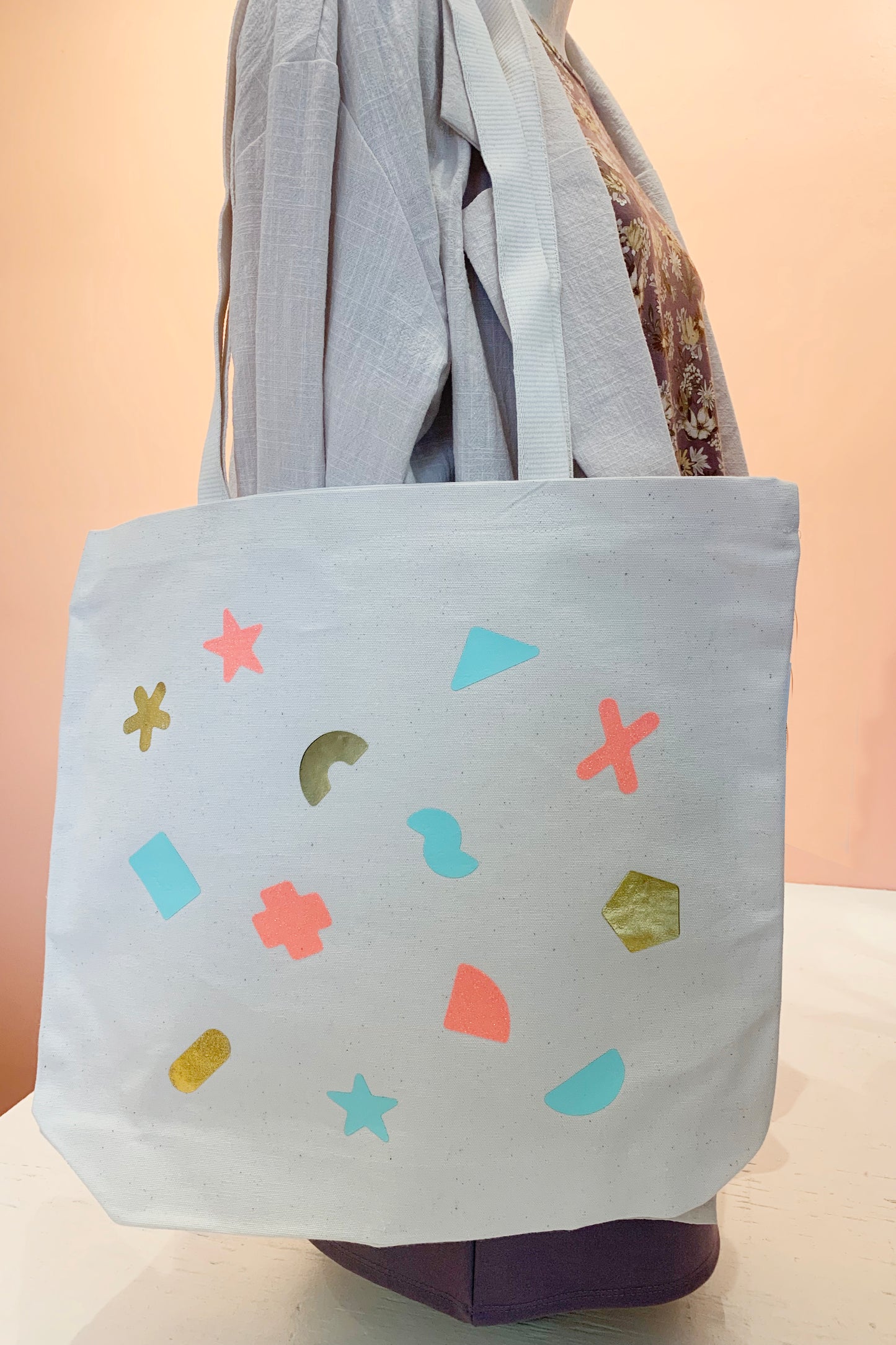 Perfection Game Canvas Tote Bag by Flock, unbleached canvas, vinyl decals, made in Ottawa