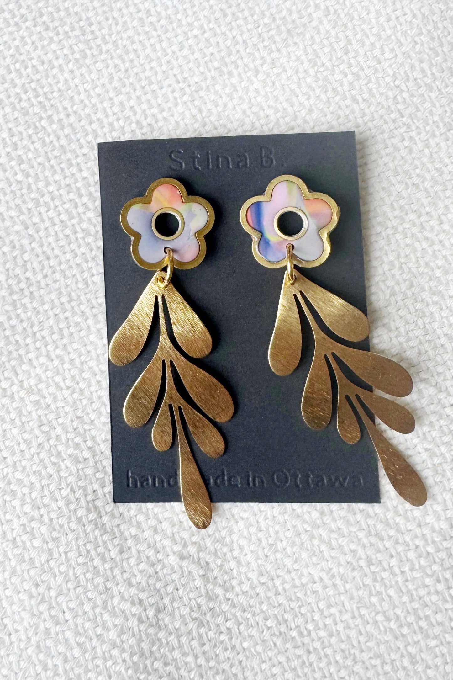 Water colour Blossom Dangle Earrings