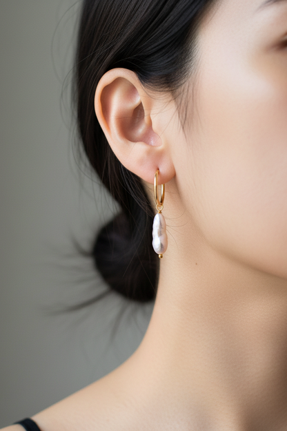 Freshwater Biwa Pearl Danglers (1E30a)