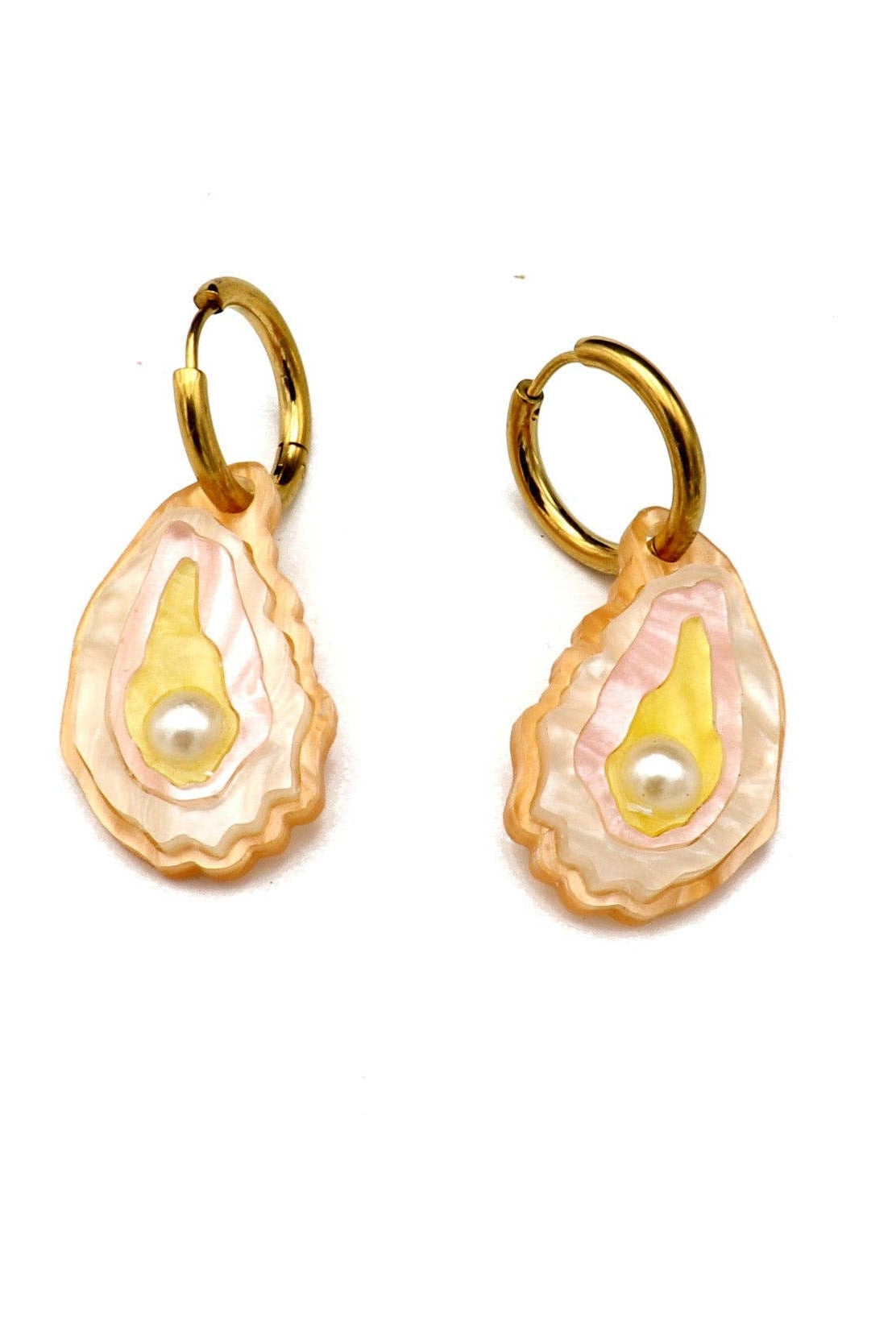 Mini Oyster Hoop Earrings