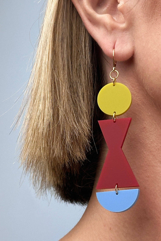 Abstract Shape Dangle Earrings