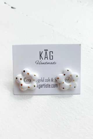 Flower Ceramic Stud Earrings