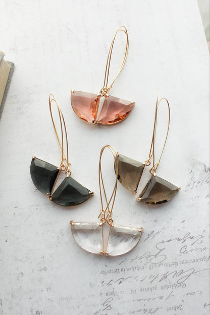 Large Clear Glass Art Deco Earrings | 5 options