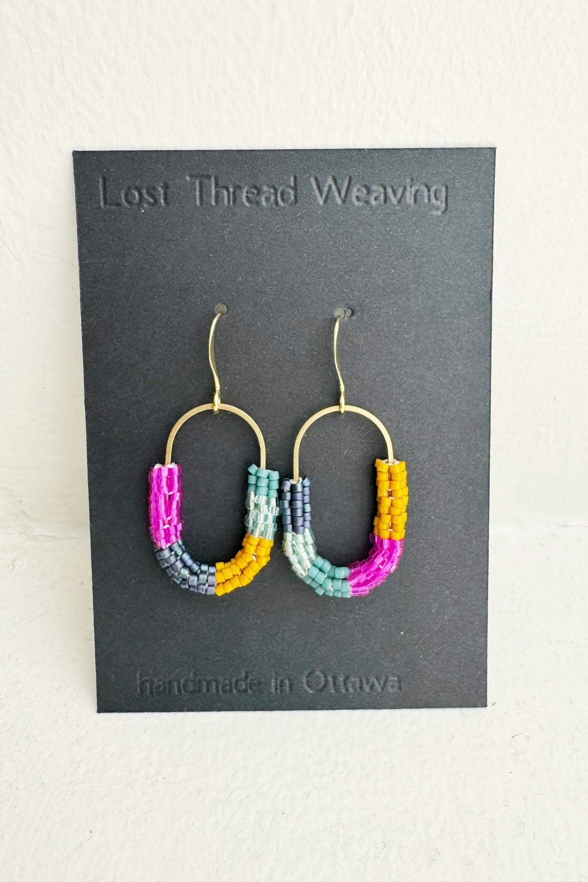Beaded Tube Capsule Earrings