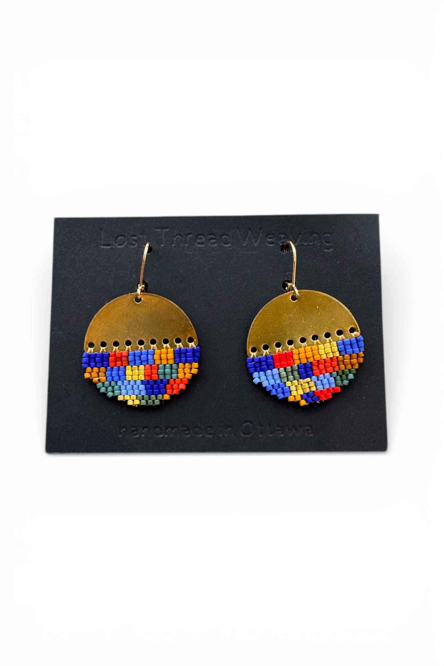 Miriam Solid Brass Top Beaded Dangle Earrings