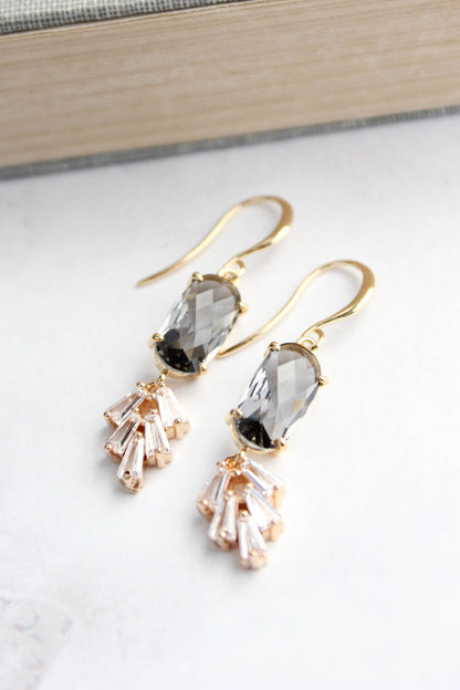 Art Deco Sparkling Leaf Earrings (4 colors)
