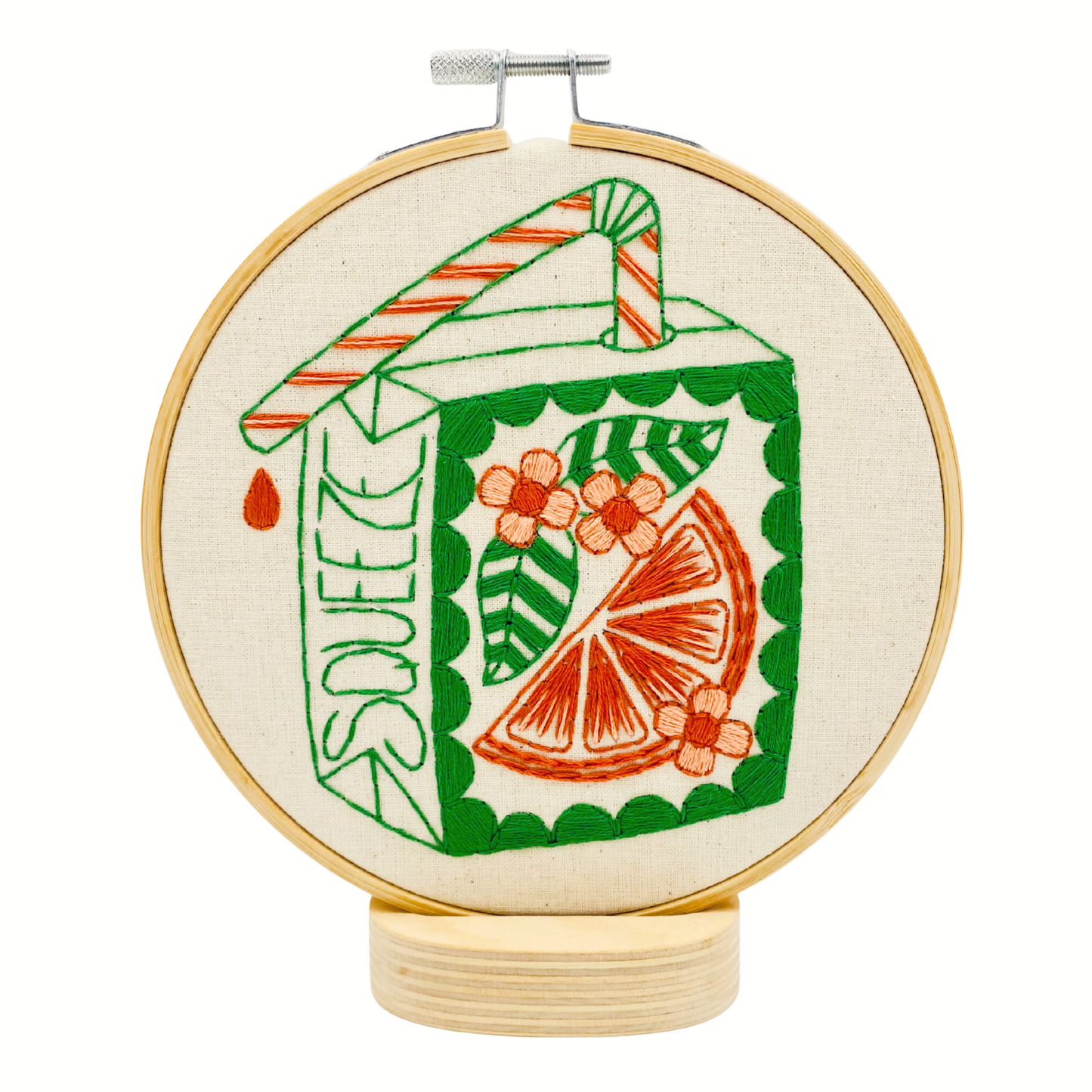 Orange Juice Box Complete Embroidery Kit