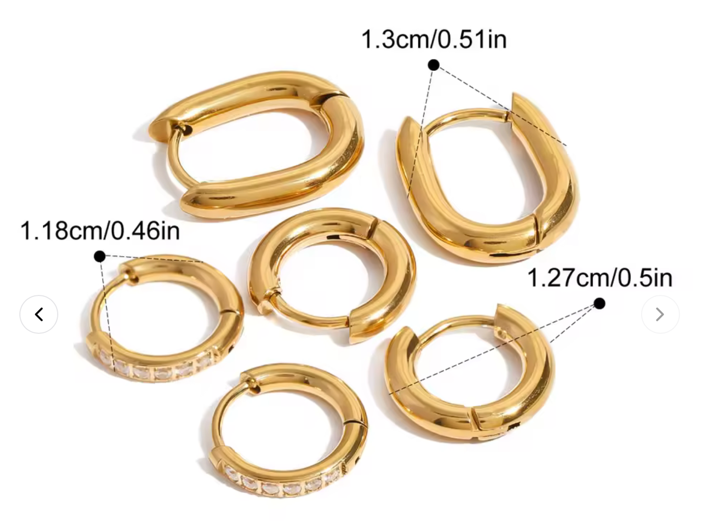 Triple Hoop Earring Stack- Set- Waterproof- 18K Gold- PVD
