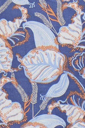 Maura Dress by Tangente, Blue Print fabric swatch