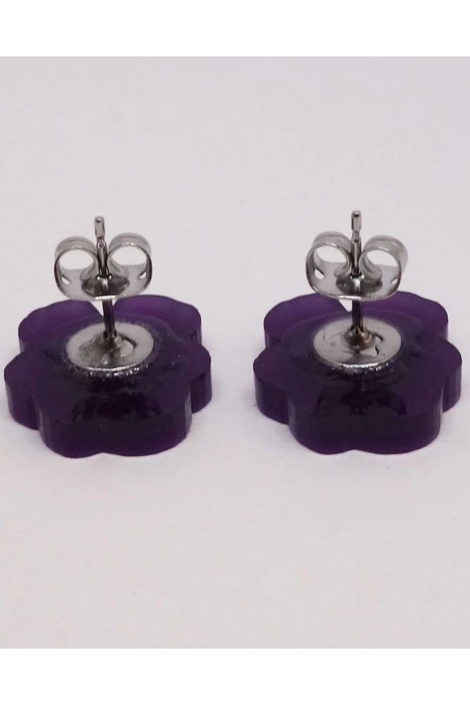 Lili1131 Violet Flower Stud Earrings