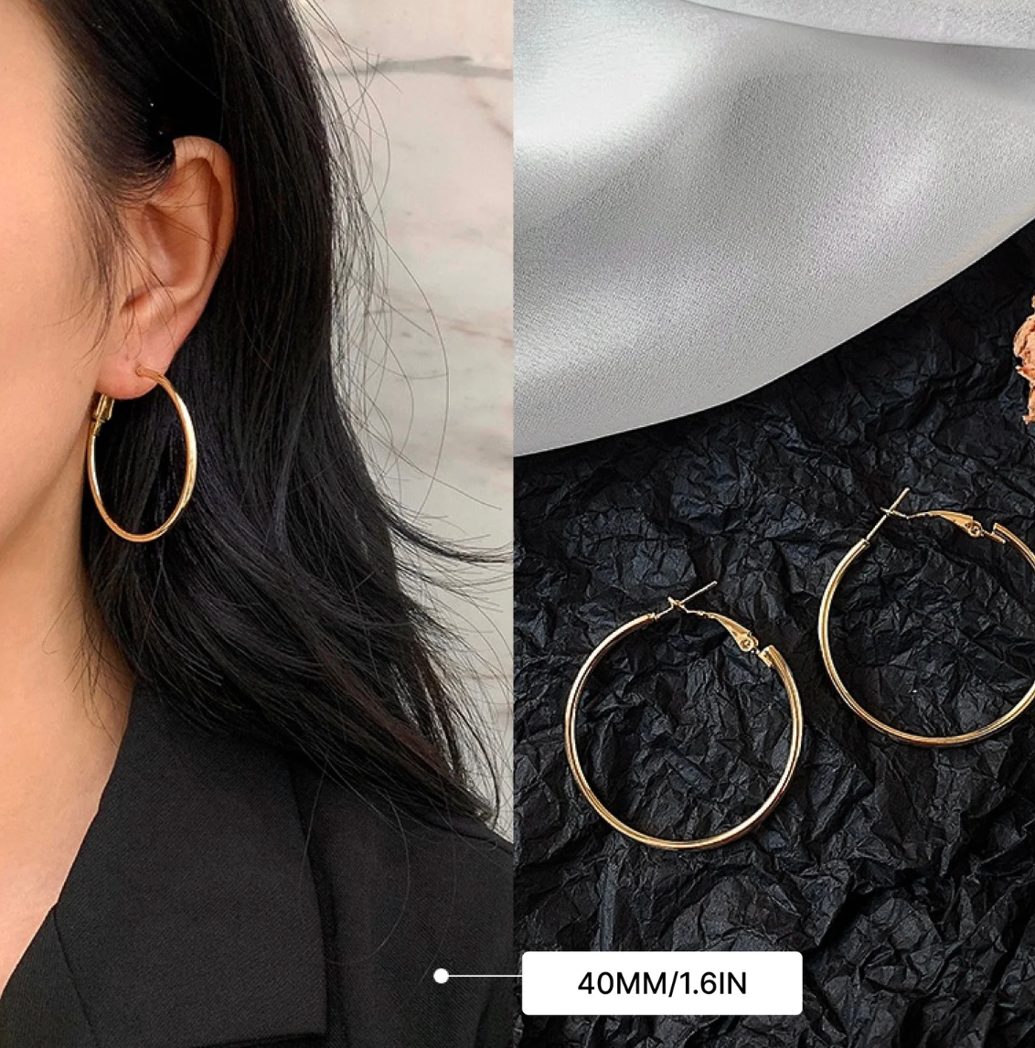 Over Sized Hoop Earrings -  14K PVD Waterproof