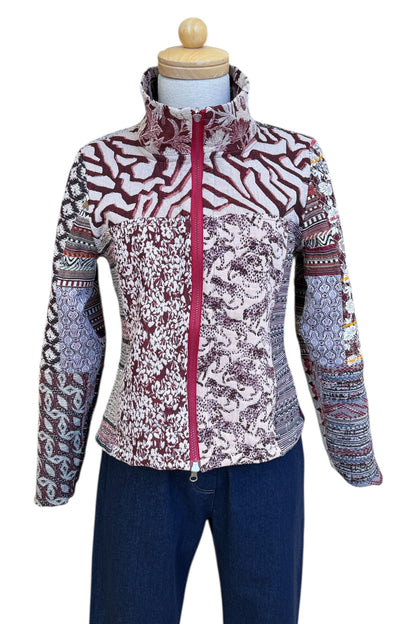 Fall/Winter Short Mosaique Multicolour Reversible Jacket Size 10