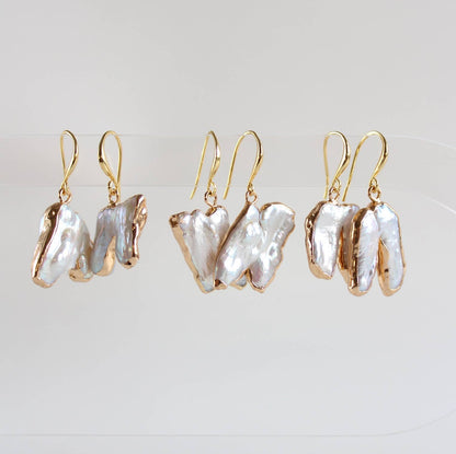 Artistic Baroque Pearl Earrings (1E18)