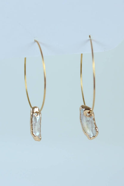Gold Dipped Petite Keshi Pearl Dangles (1C07ER)