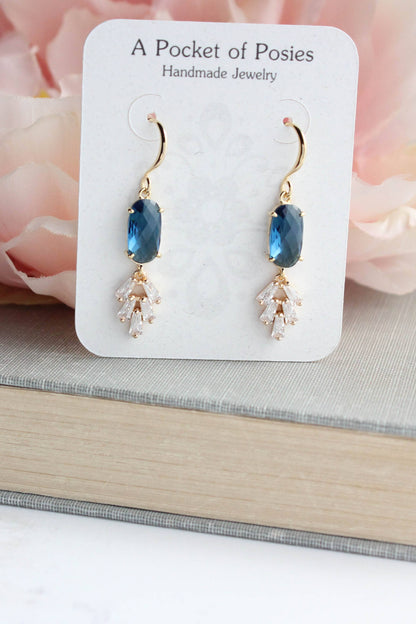 Art Deco Sparkling Leaf Earrings (4 colors)