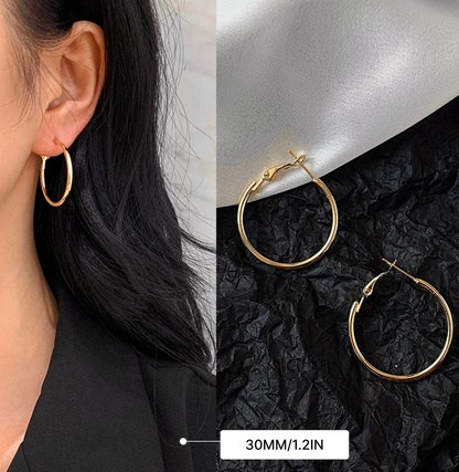 Over Sized Hoop Earrings -  14K PVD Waterproof