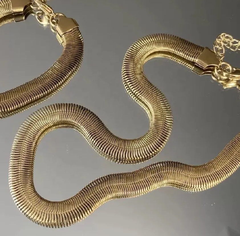 Snake Wheat Stainless Steel Waterproof Necklace