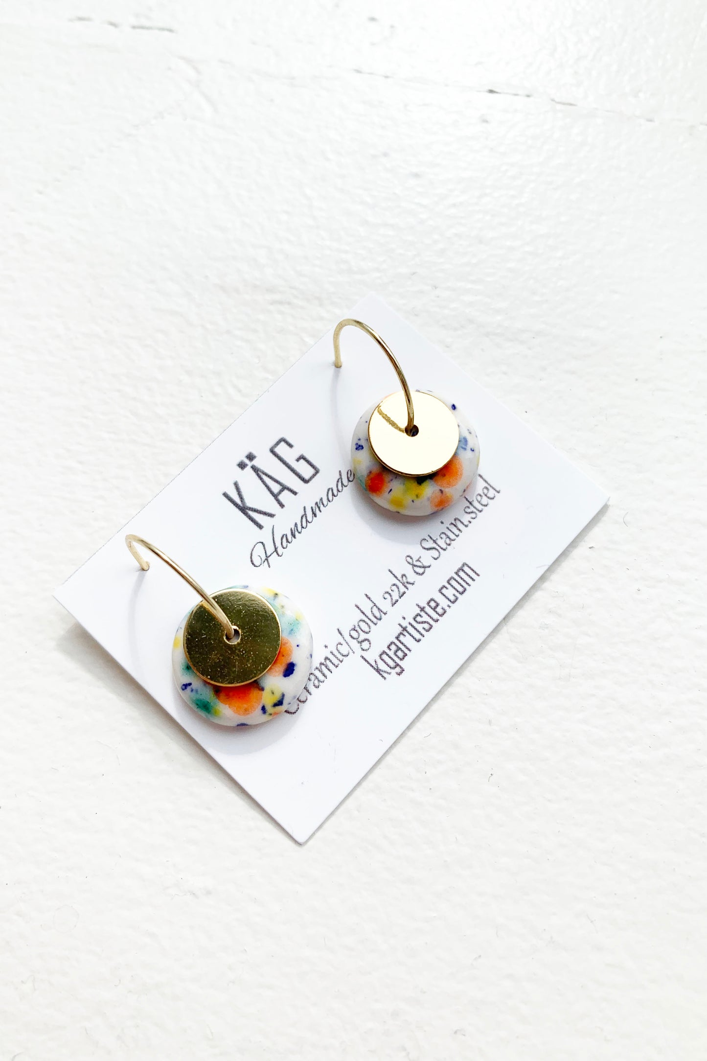 Double Round Ceramic Earrings