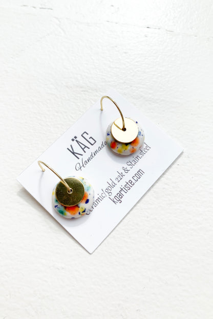 Double Round Ceramic Earrings