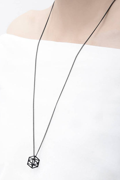 Hollow 3D Hexagon Necklace