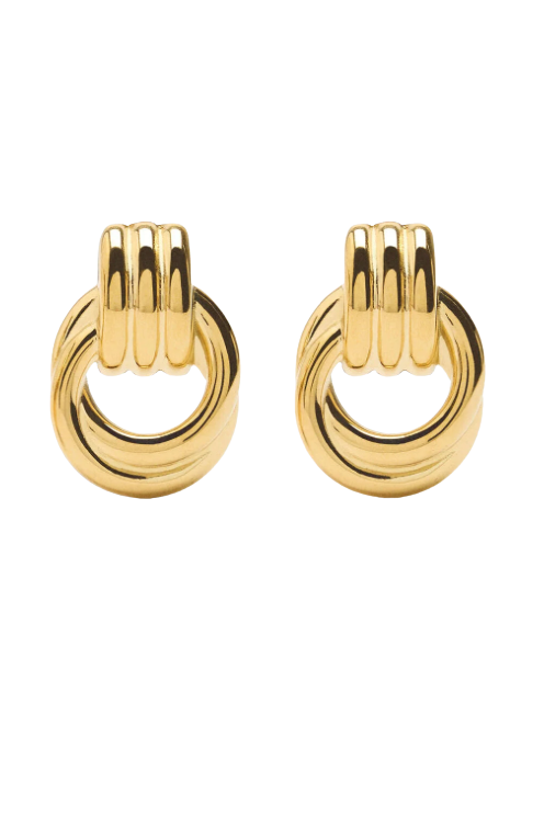 Double Knotted- Door Knocker- Two Tone Earring
