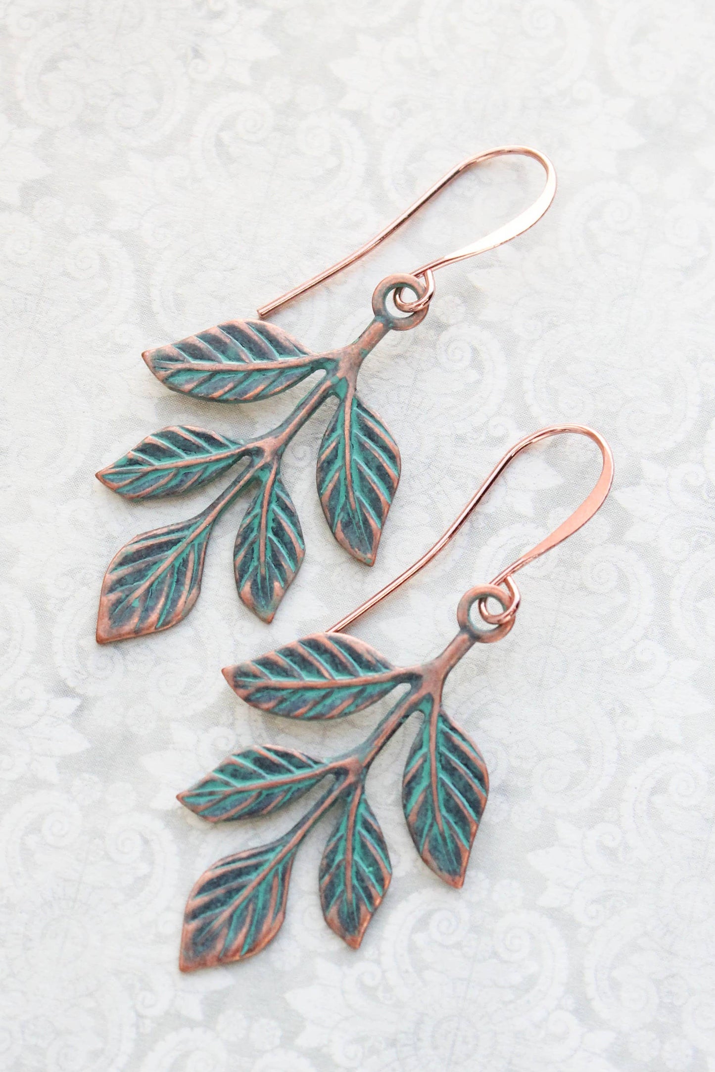 Copper Patina Branch Earrings (2 styles)