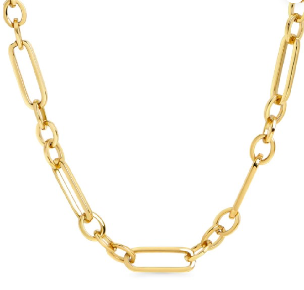 Mixed Link Paperclip Stainless Steel Necklace
