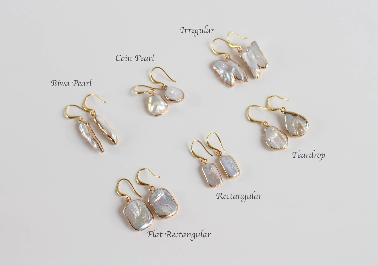 Artistic Baroque Pearl Earrings (1E18)