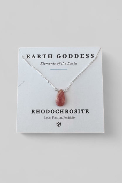 Rhea Necklace Sterling Silver (Single Stone)