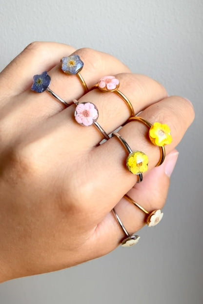 Pressed Flower Rings - Adjustable