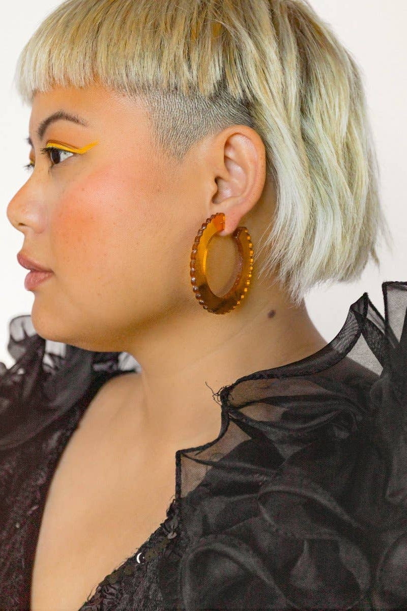 Earrings Scallop Large Hoop