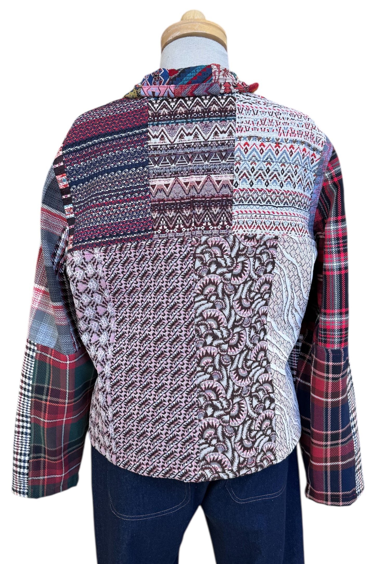 Fall/Winter Short Mosaique Multicolour Reversible Jacket Size 16