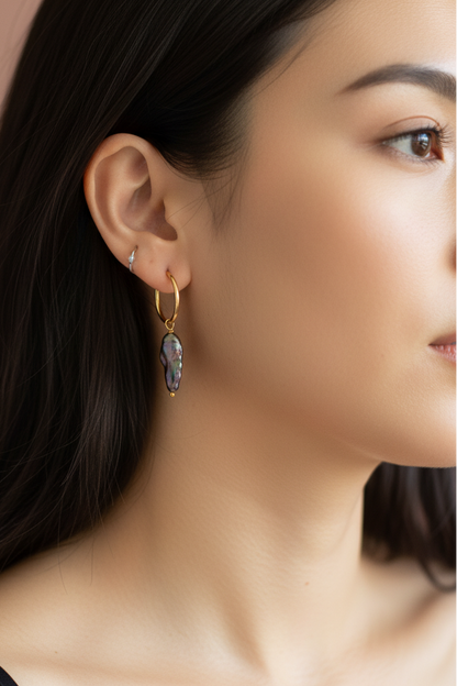 Freshwater Biwa Pearl Danglers (1E30a)