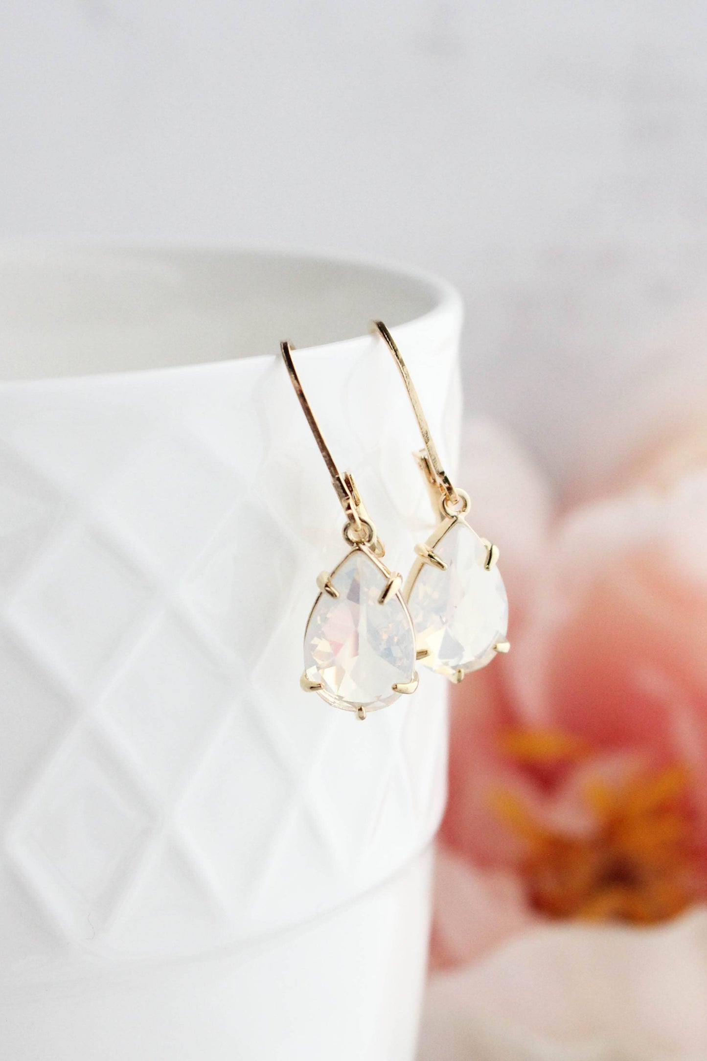 Small Opal Teardrop Earrings