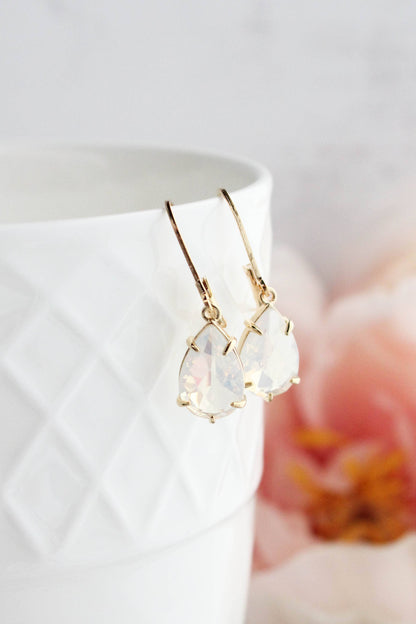 Small Opal Teardrop Earrings