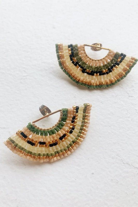 Beaded Fan Earrings