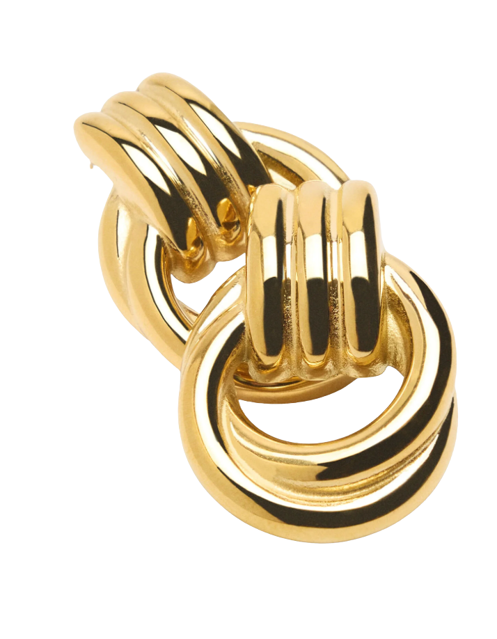 Double Knotted- Door Knocker- Two Tone Earring
