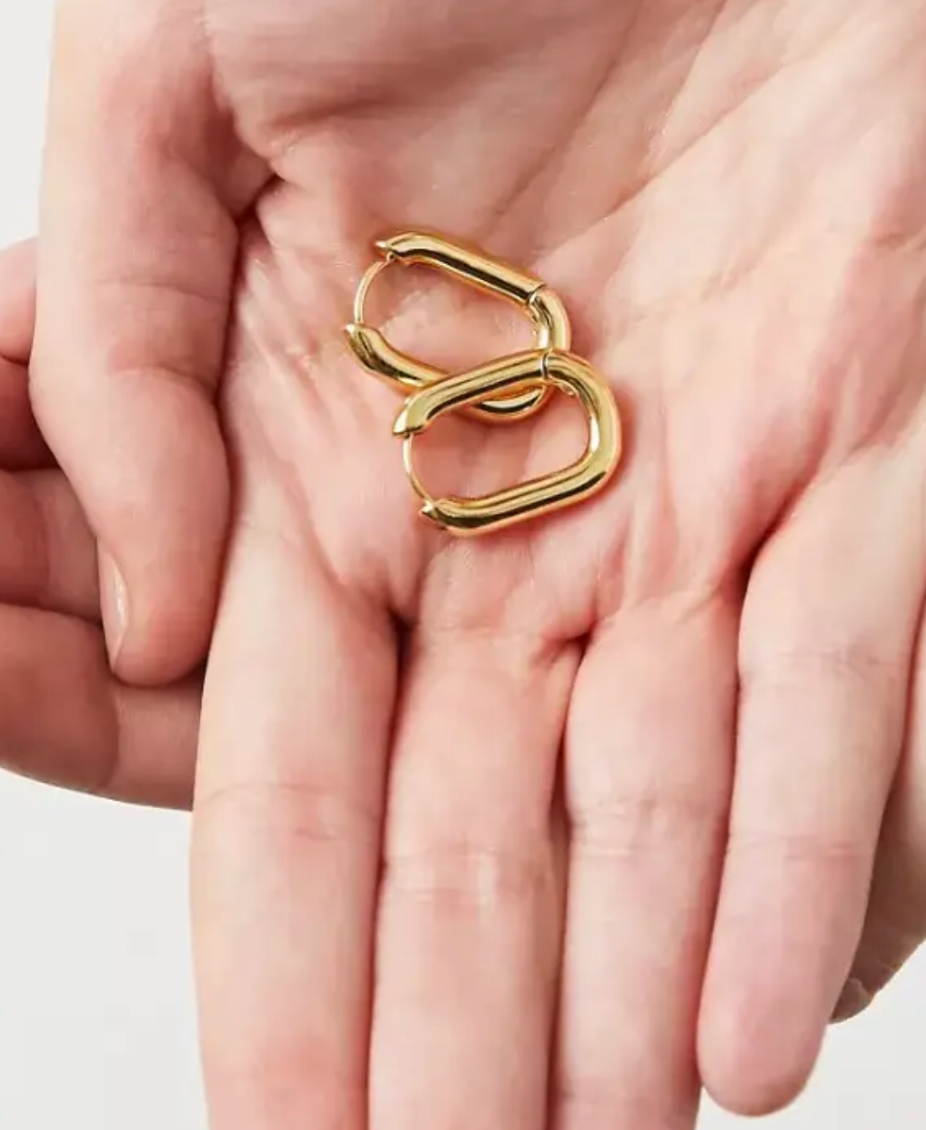 Classic PaperClip Puffy Hoop- Steel Hypoallergenic